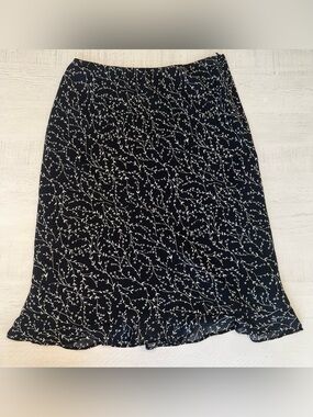 Vintage View Moda Italiana Black & White Vine Skirt - Size 10 Vintage